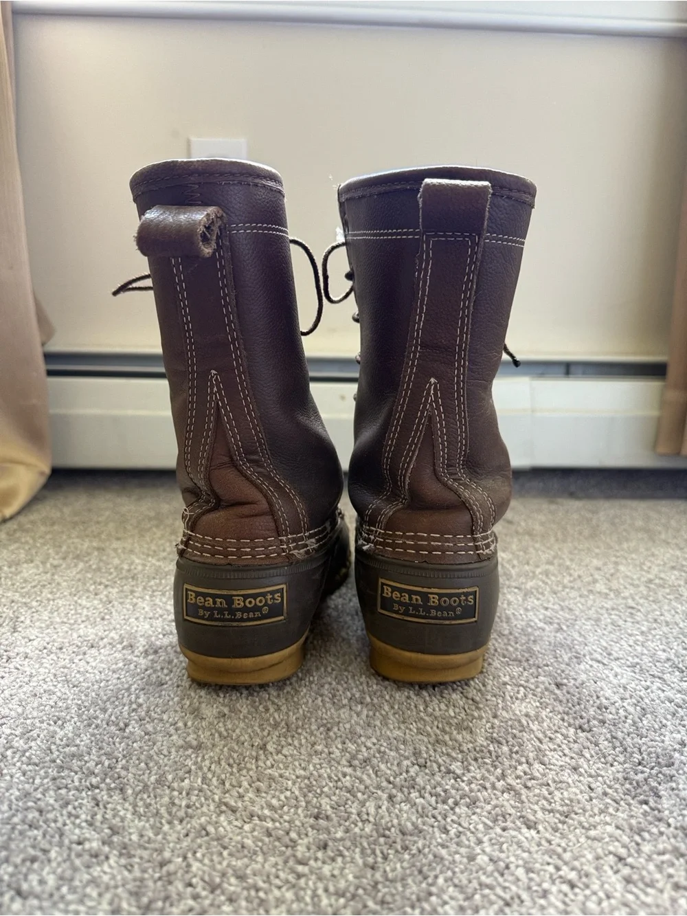 L.L. Bean Women's Brown and Tan Winter Shearling Duck Boots